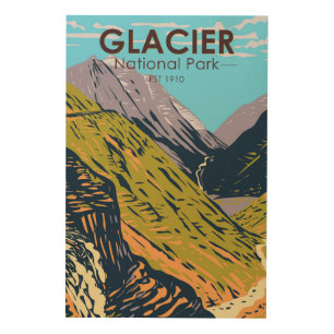 Glacier National Park Going to the Sun Road Wood Wall Art