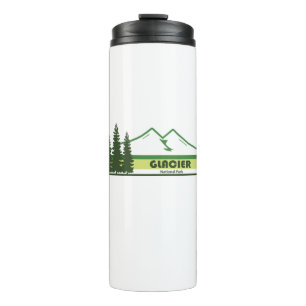 Glacier National Park Green Stripes Thermal Tumbler