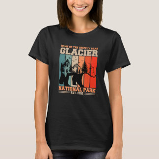 Glacier National Park Grizzly Bear Hiking Vacation T-Shirt