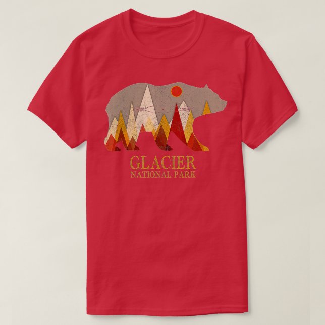 Glacier National Park Grizzly Bear Montana  T-Shirt (Design Front)