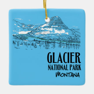 Glacier National Park Hidden Lake Montana Ceramic Ornament