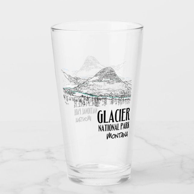Glacier National Park Hidden Lake Montana Glass (Front)