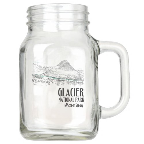 Glacier National Park Hidden Lake Montana Mason Jar