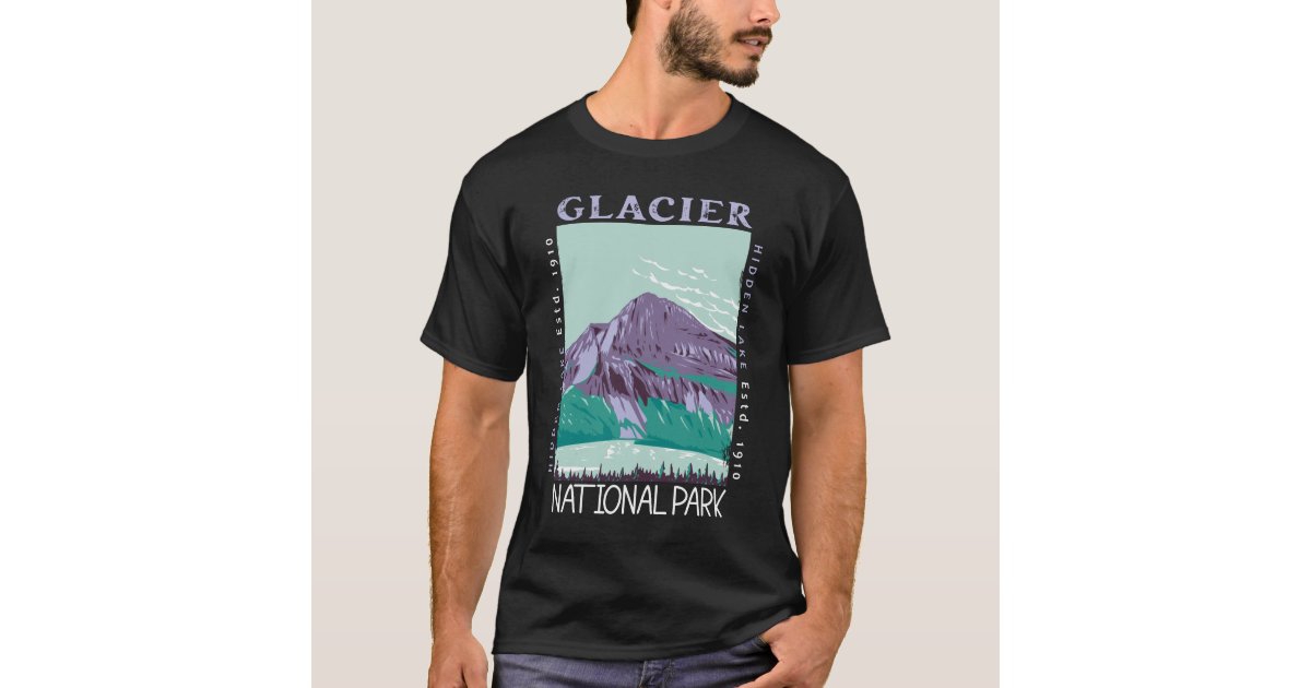 Glacier National Park Hidden Lake Retro Distressed T-Shirt | Zazzle