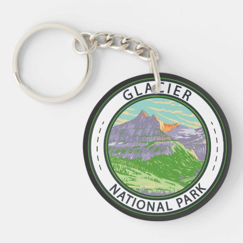 Glacier National Park In Spring Montana Badge Keychain