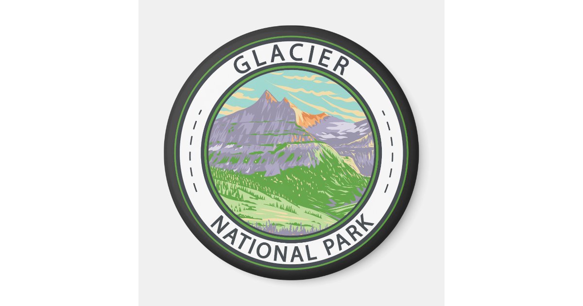 Glacier National Park In Spring Montana Badge Magnet | Zazzle