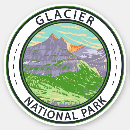Glacier National Park In Spring Montana Badge Sticker