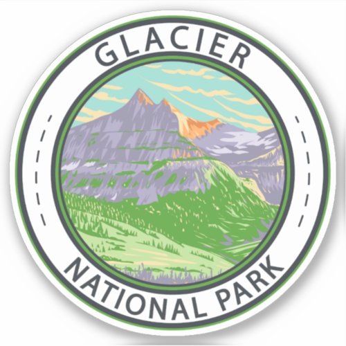 Glacier National Park In Spring Montana Badge Sticker