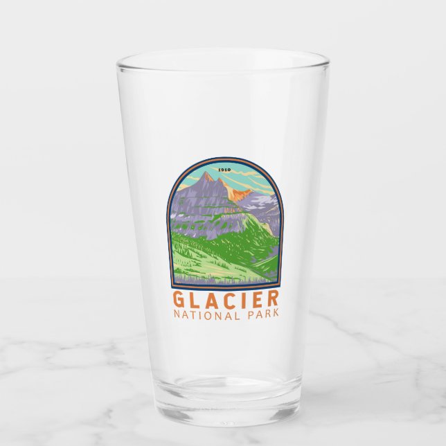 Glacier National Park In Spring Montana Vintage Glass (Front)