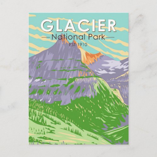 Glacier National Park In Spring Montana Vintage Postcard