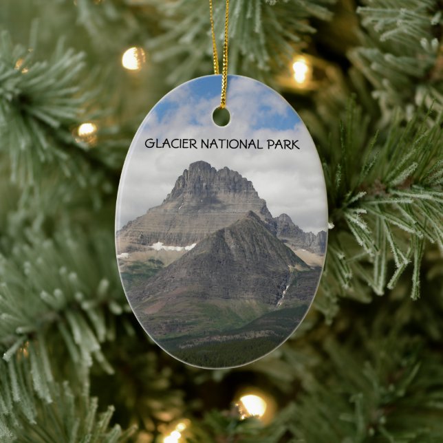 Glacier National Park Landscape Holiday Ceramic Ornament (Tree)