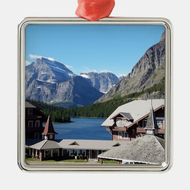 Glacier National Park Many Glacier Metal Ornament (Front)