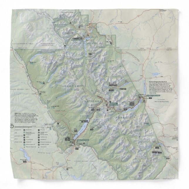 Glacier National Park map bandana (Front)