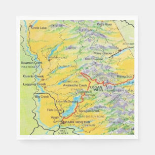 Glacier National Park Map Napkins
