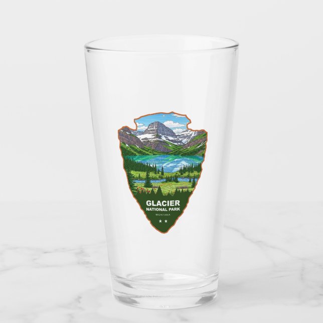Glacier National Park Montana Arrowhead Glass (Front)