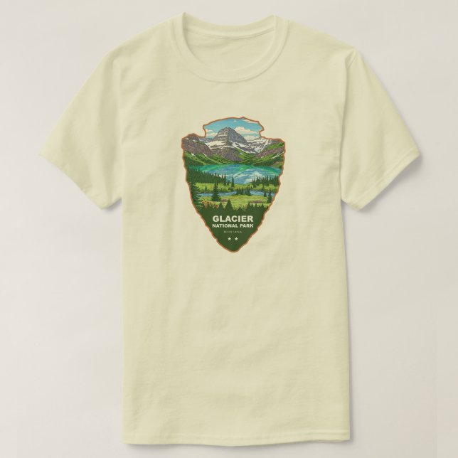 Glacier National Park Montana Arrowhead T-Shirt (Design Front)