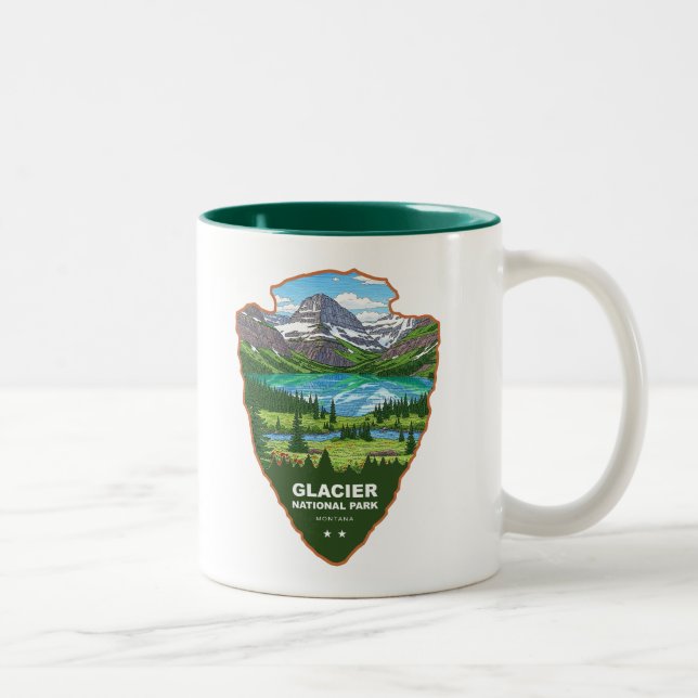 Glacier National Park Montana Arrowhead Two-Tone Coffee Mug (Right)