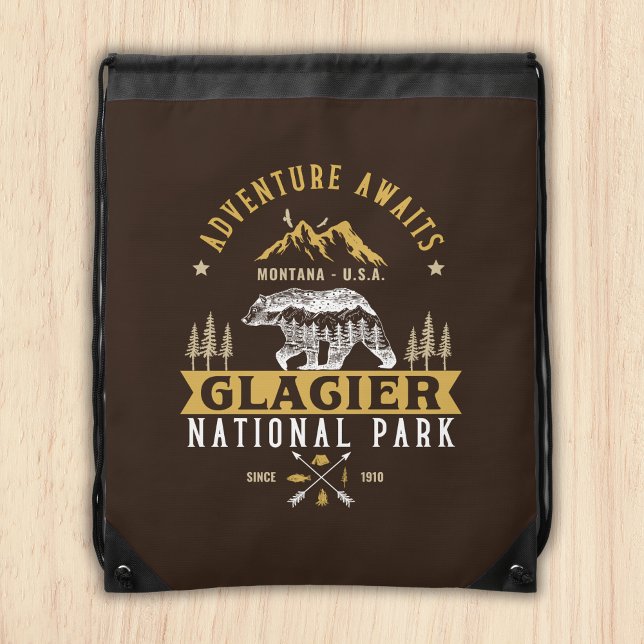 Glacier national park Montana forest landscape Drawstring Bag (Creator Uploaded)
