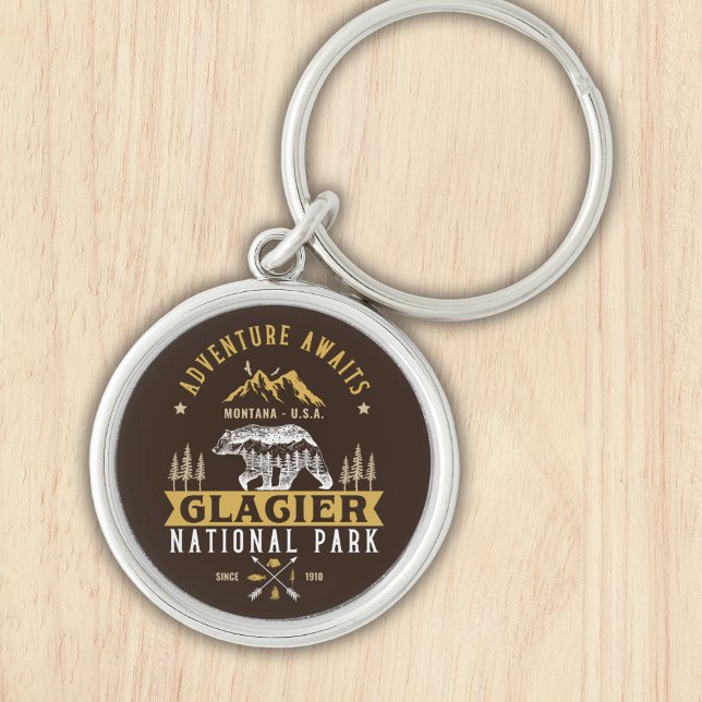 Glacier national park Montana forest landscape Keychain (Creator Uploaded)