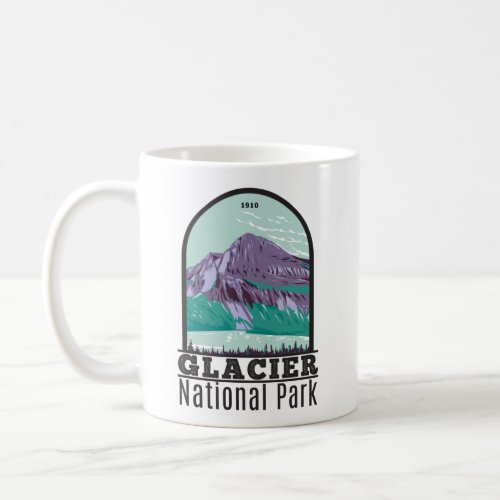 Glacier National Park Montana Hidden Lake Vintage Coffee Mug