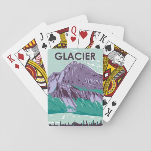 Glacier National Park Montana Hidden Lake Vintage  Playing Cards