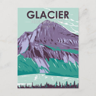 Glacier National Park Montana Hidden Lake Vintage Postcard