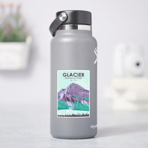 Glacier National Park Montana Hidden Lake Vintage Sticker