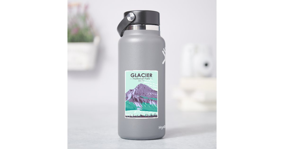 Glacier National Park Montana Hidden Lake Vintage Sticker | Zazzle