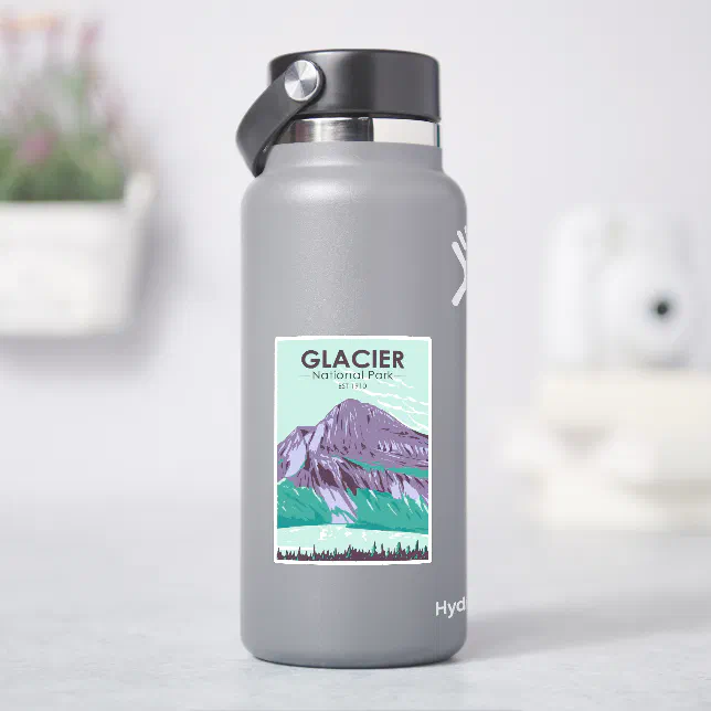 Glacier National Park Montana Hidden Lake Vintage Sticker | Zazzle