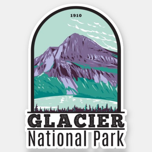 Glacier National Park Montana Hiddlen Lake Sticker