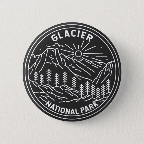Glacier National Park Montana Monoline  Button
