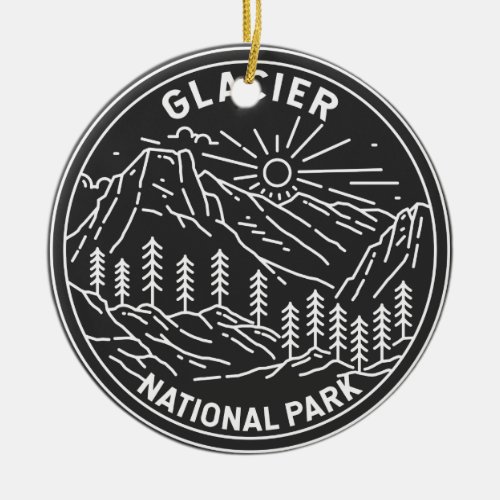 Glacier National Park Montana Monoline Ceramic Ornament