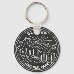 Glacier National Park Montana Monoline  Keychain