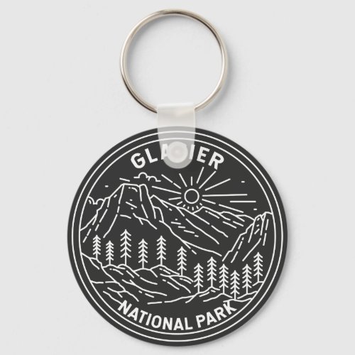 Glacier National Park Montana Monoline  Keychain