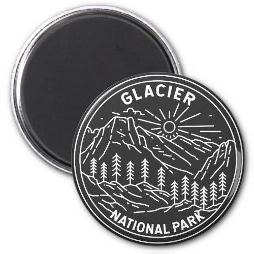 Glacier National Park Montana Monoline   Magnet