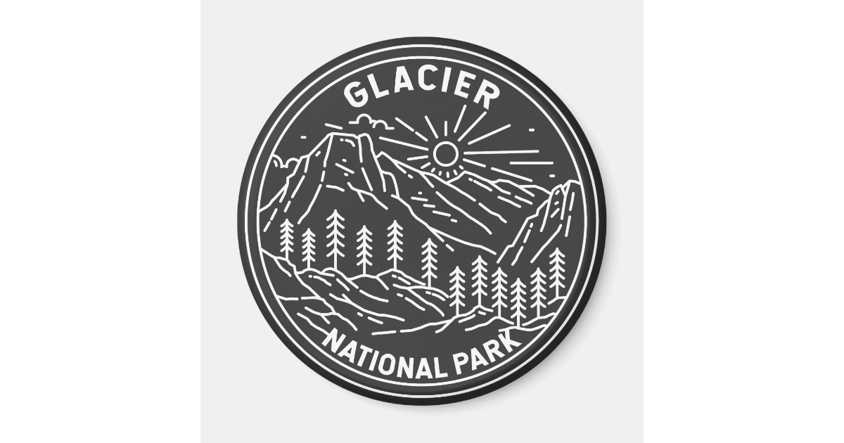 Glacier National Park Montana Monoline Magnet | Zazzle