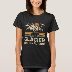 Glacier National Park Montana Outdoor Hiking Retro T-Shirt