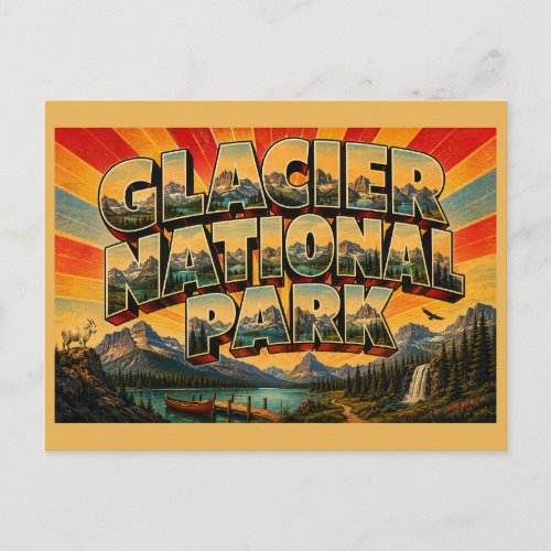 Glacier National Park Montana Peaks Lakes Forests Postcard