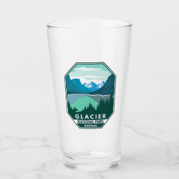 Glacier National Park Montana Retro Emblem Glass