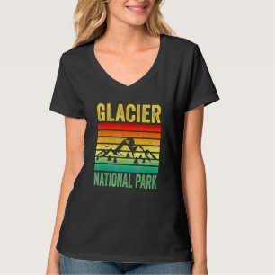 Glacier National Park Montana Retro Sunset Souveni T-Shirt