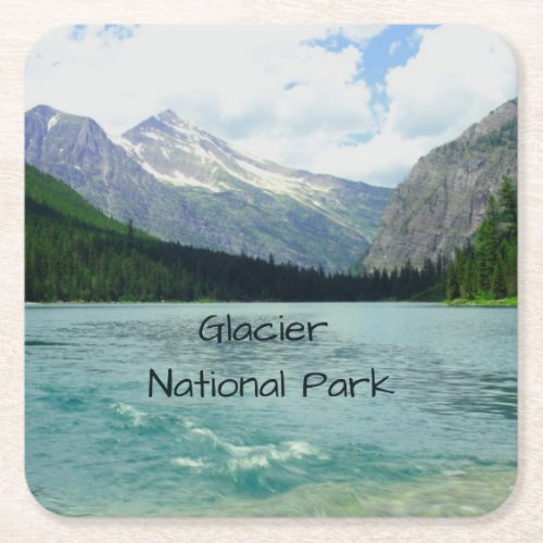 Glacier National Park Montana Square Paper Coaster