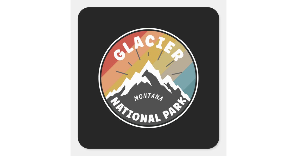 Glacier National Park Montana Square Sticker | Zazzle
