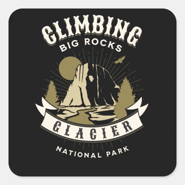 Glacier National Park Montana Square Sticker | Zazzle