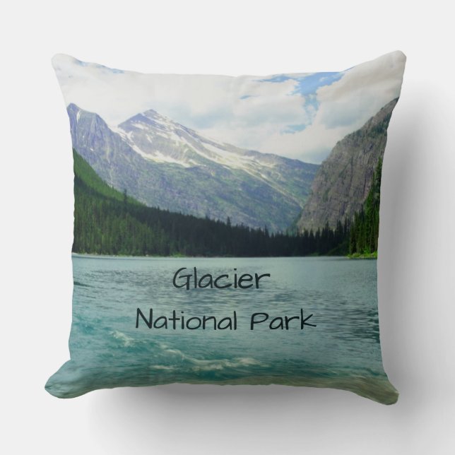 Glacier National Park Montana Throw Pillow (Front)