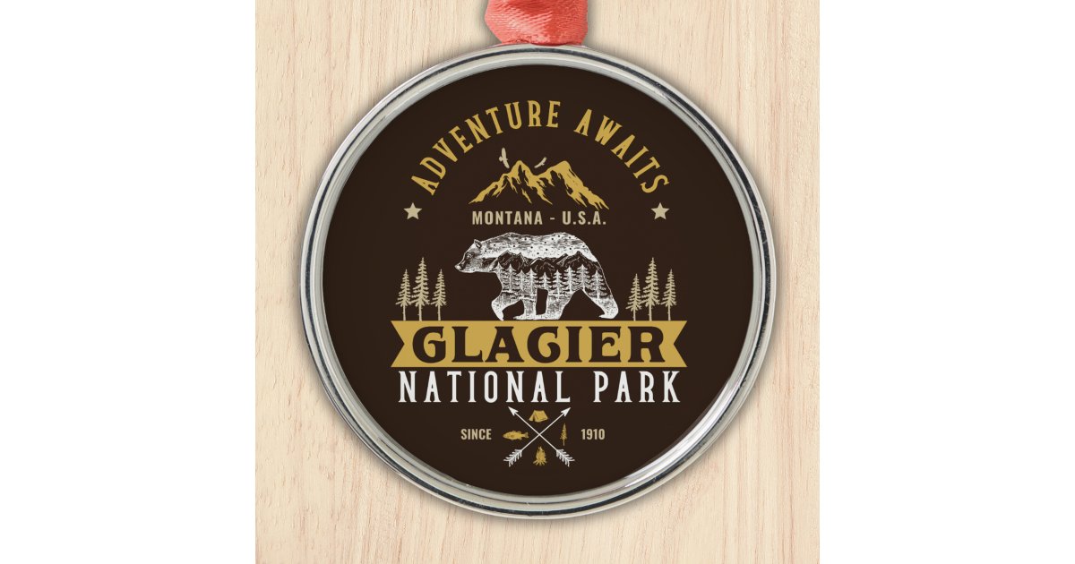 Glacier National Park Montana Timberland Scene Metal Ornament | Zazzle