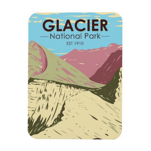 Glacier National Park Montana Triple Divide Peak Magnet