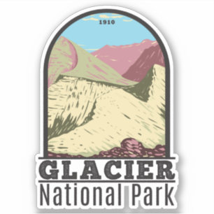 Glacier National Park Montana Triple Divide Sticker