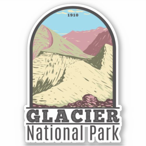 Glacier National Park Montana Triple Divide Sticker