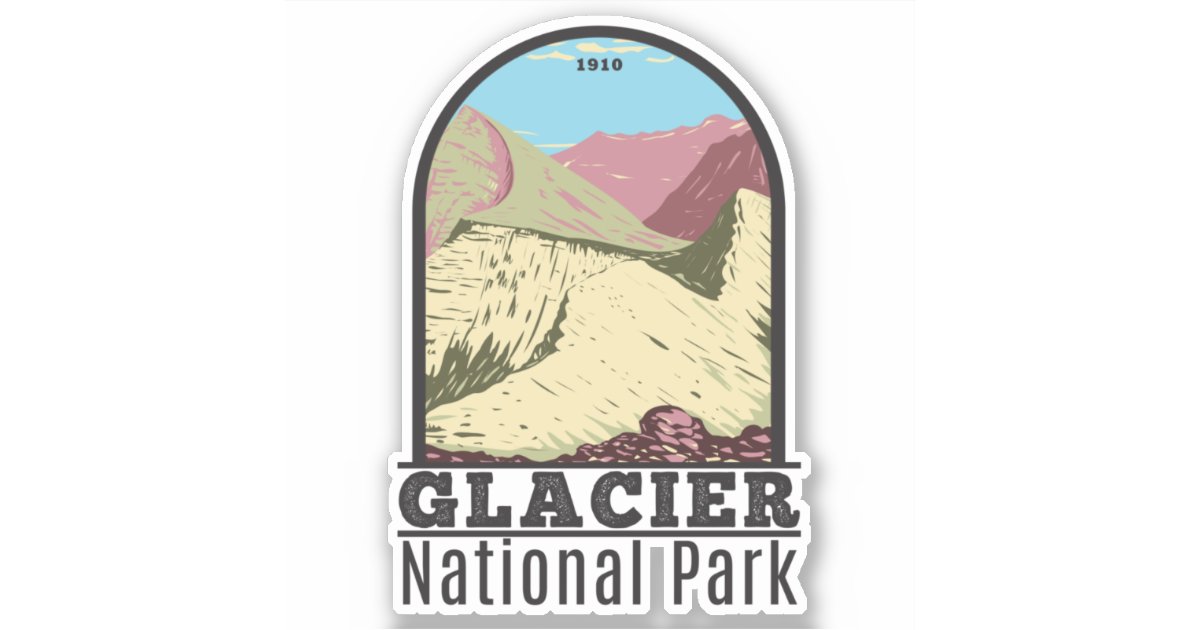 Glacier National Park Montana Triple Divide Sticker | Zazzle