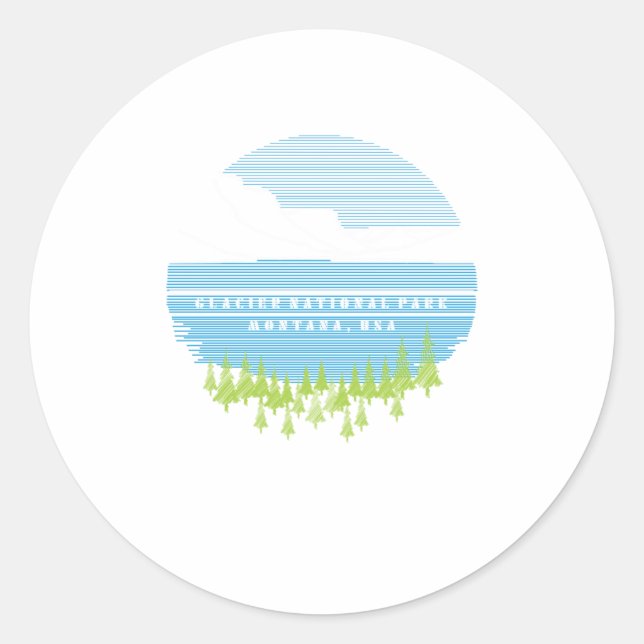 Glacier National Park Montana USA Outdoor Classic Round Sticker (Front)
